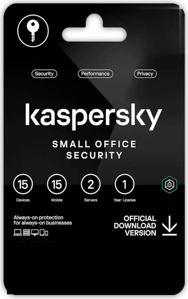 Kaspersky Small Office Security – 15 PC 15 Mobile 2 Server 1 Year – Digital Subscription