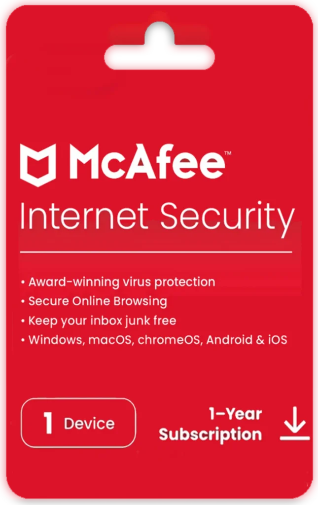 McAfee Internet Security – 1 Device for 1 Year – Digital Subscription