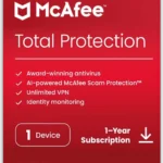 McAfee Total Protection – 1 Device for 1 Year – Digital Subscription