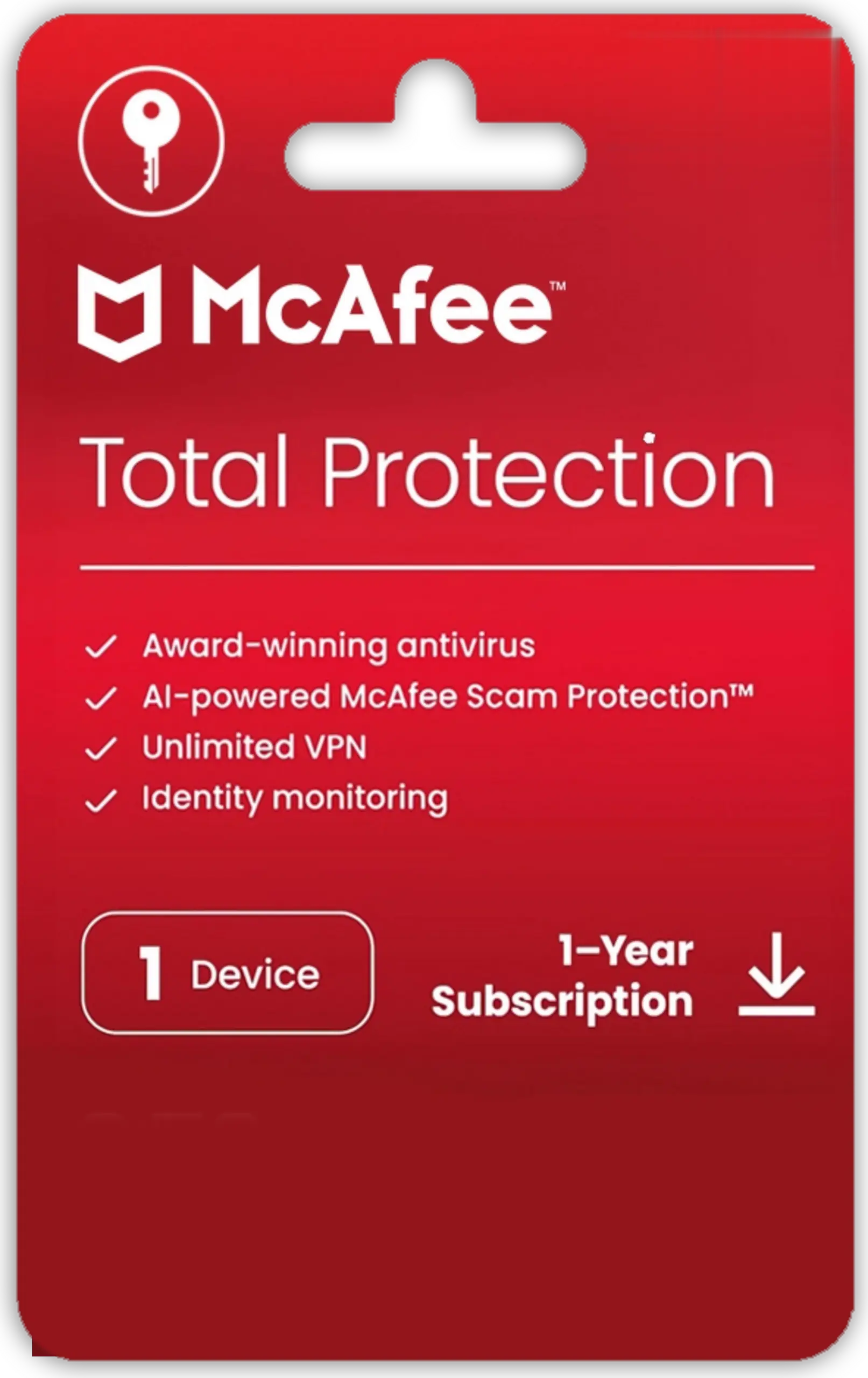 McAfee Total Protection – 1 Device for 1 Year – Digital Subscription